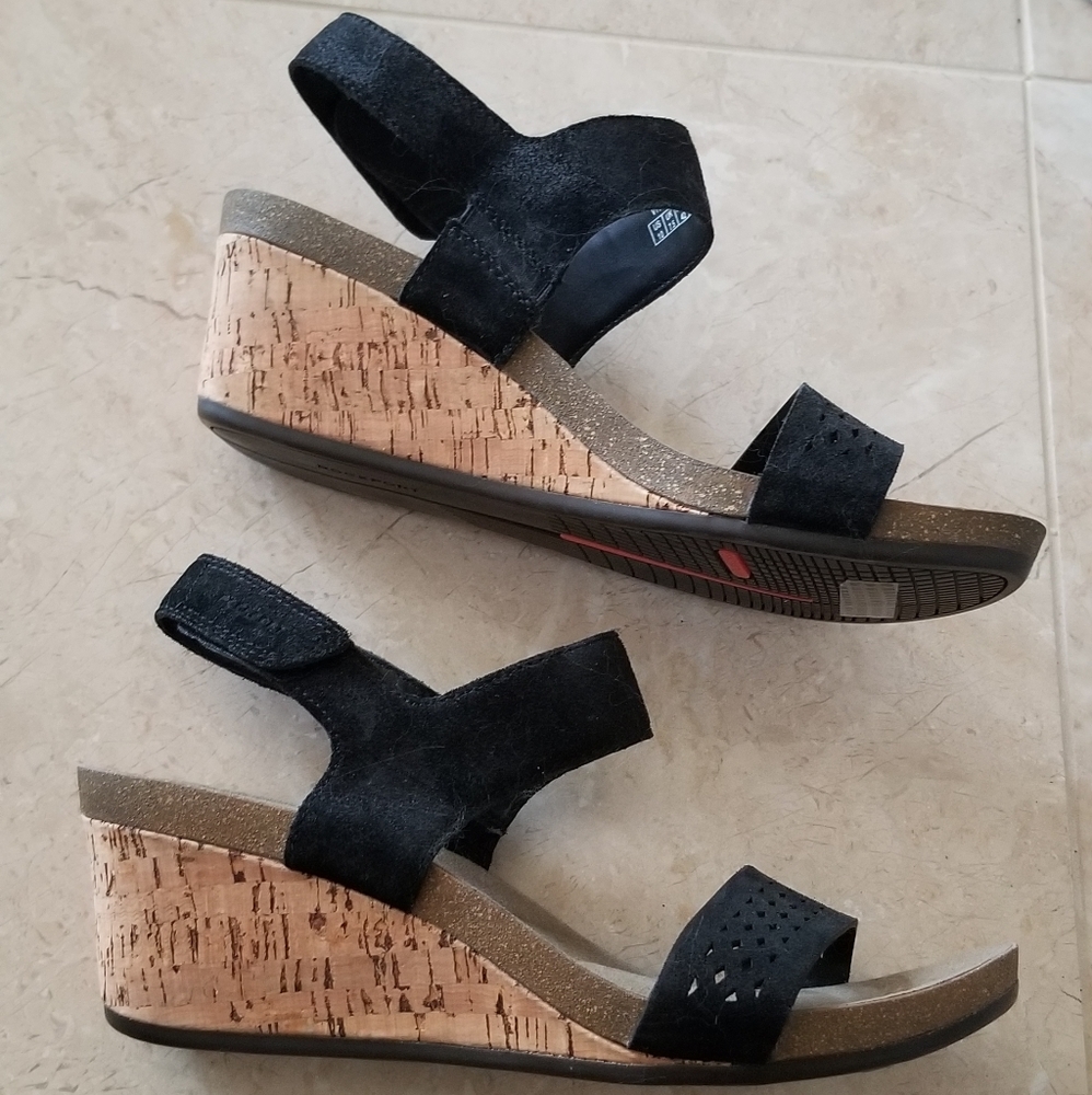 ROCKPORT SUEDE & CORK SOLES WEDGES US 10